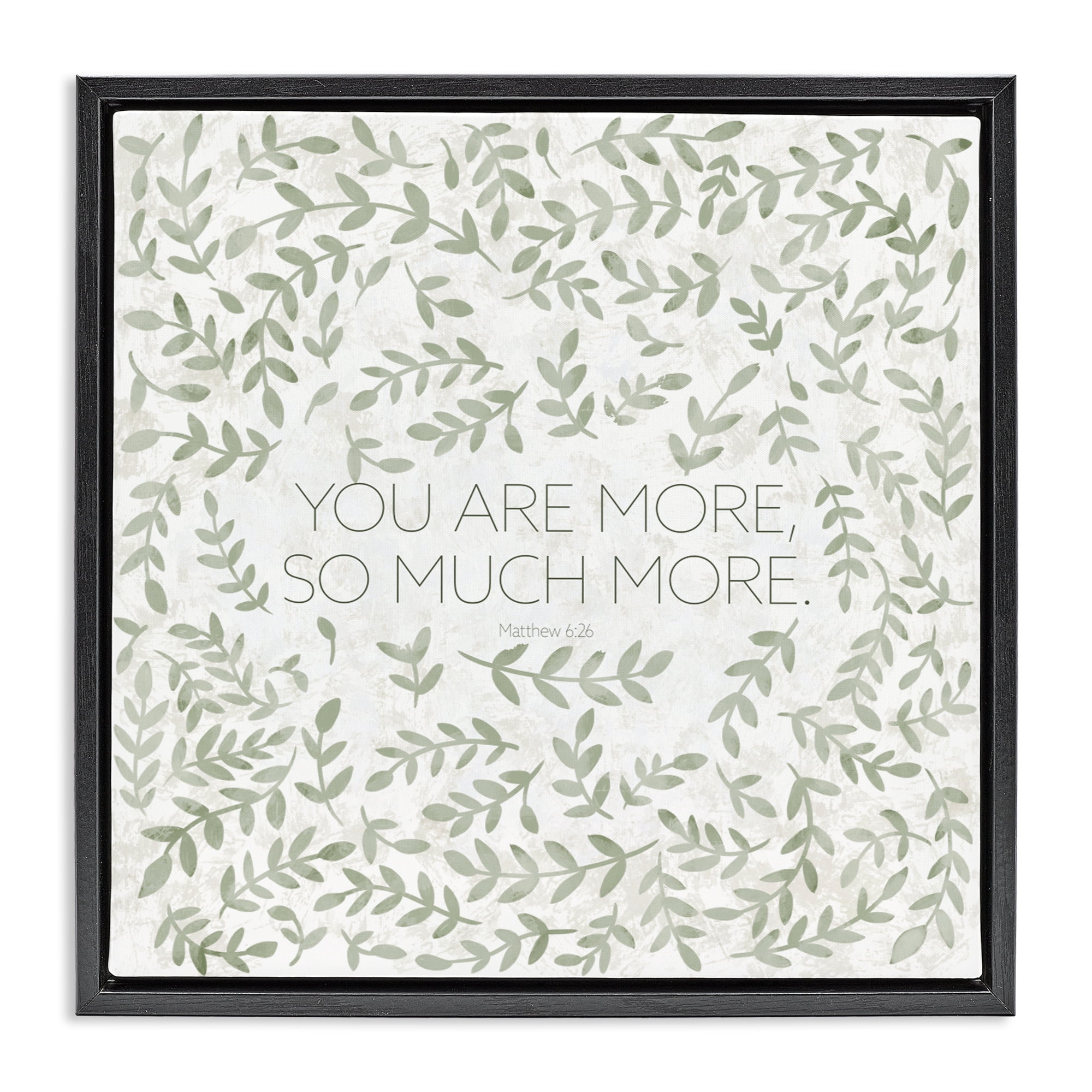 Stupell Industries Curved Ivy Sprigs Proverb Black Framed Floater Canvas Wall Art, design by SD Graphics Studio