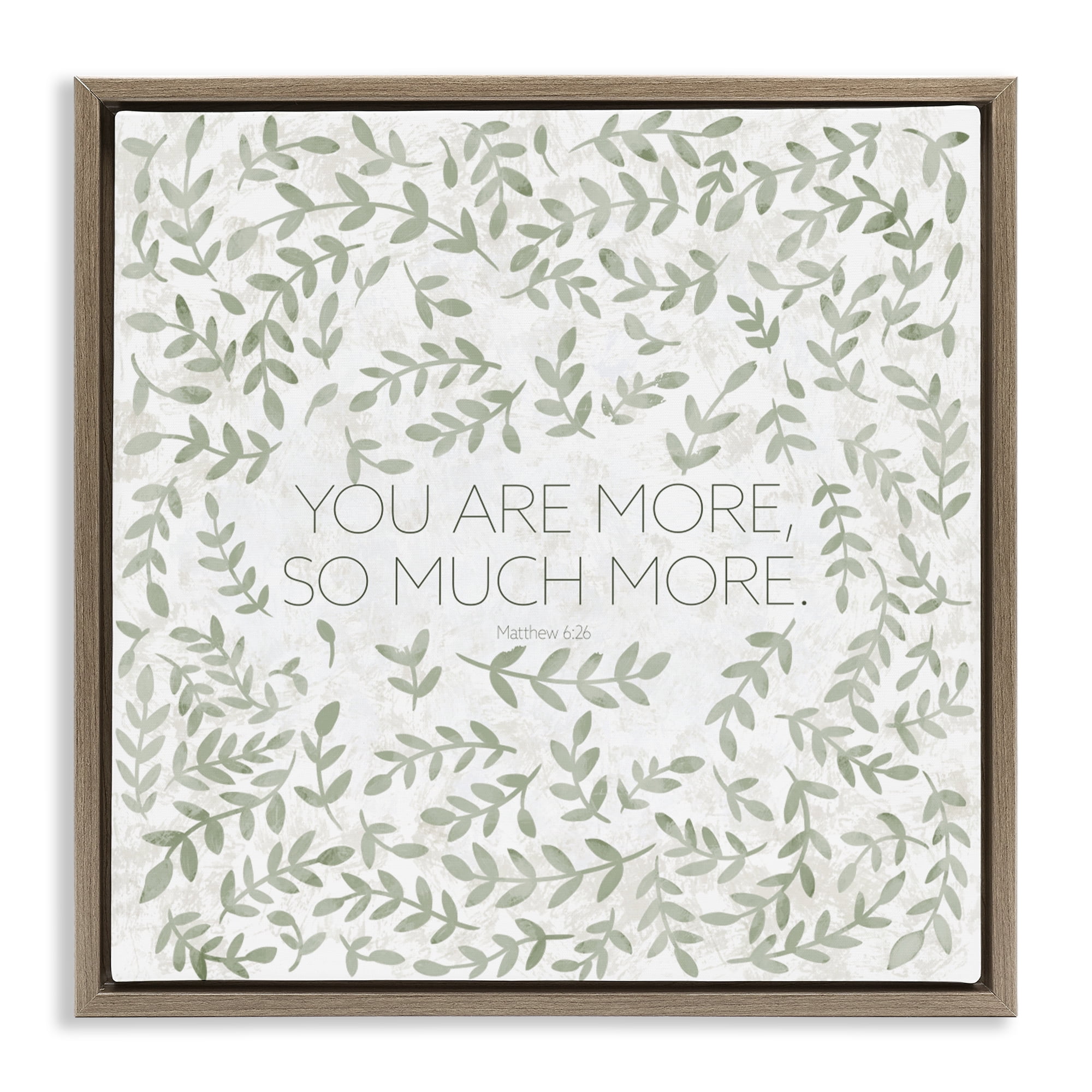 Stupell Industries Curved Ivy Sprigs Proverb Brown Framed Floater Canvas Wall Art, design by SD Graphics Studio