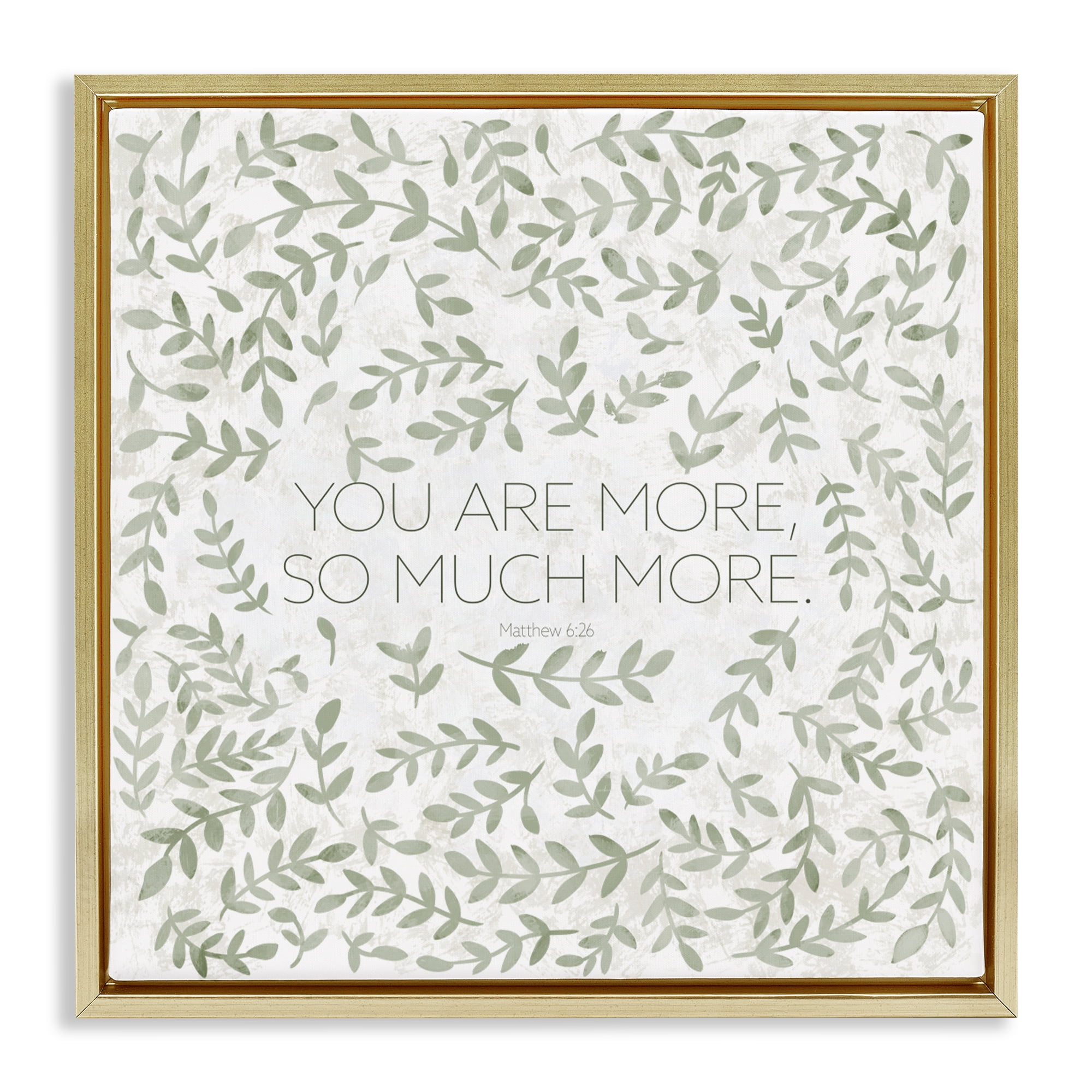 Stupell Industries Curved Ivy Sprigs Proverb Gold Framed Floater Canvas Wall Art, design by SD Graphics Studio