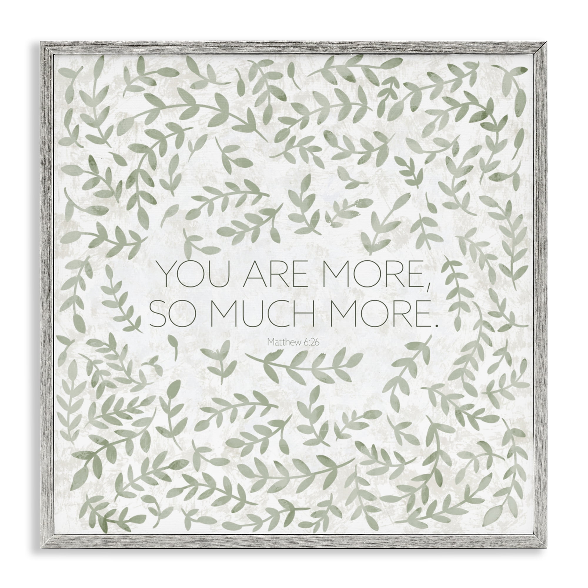 Stupell Industries Curved Ivy Sprigs Proverb Gray Framed Giclee Art, design by SD Graphics Studio