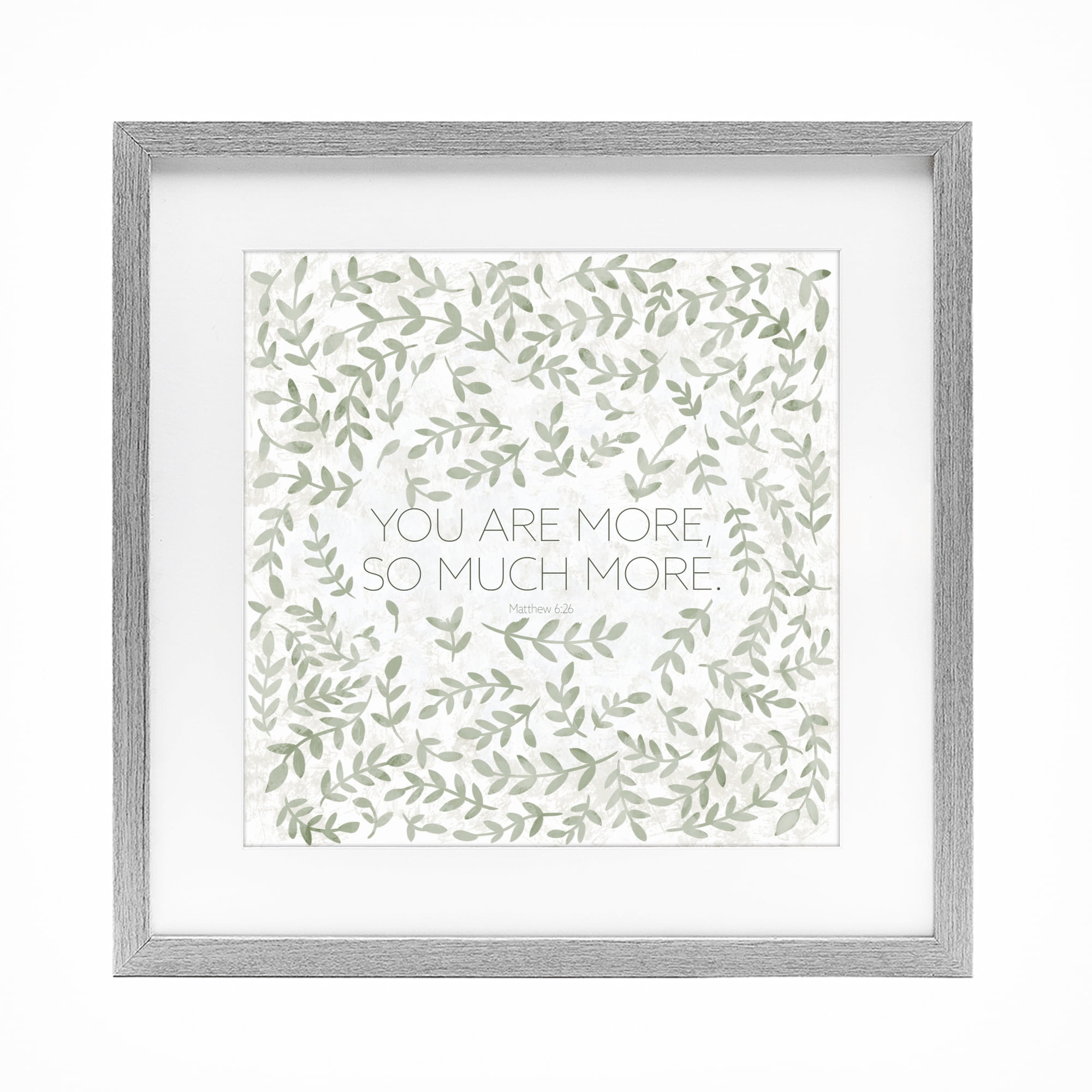 Stupell Industries Curved Ivy Sprigs Proverb Gray Framed Print Under Glass, design by SD Graphics Studio