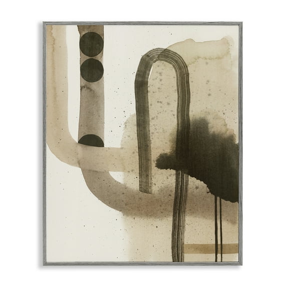 Stupell Industries Curved Neutral Arches Abstract Painting Gray Framed Art Print Wall Art, 11 x 14