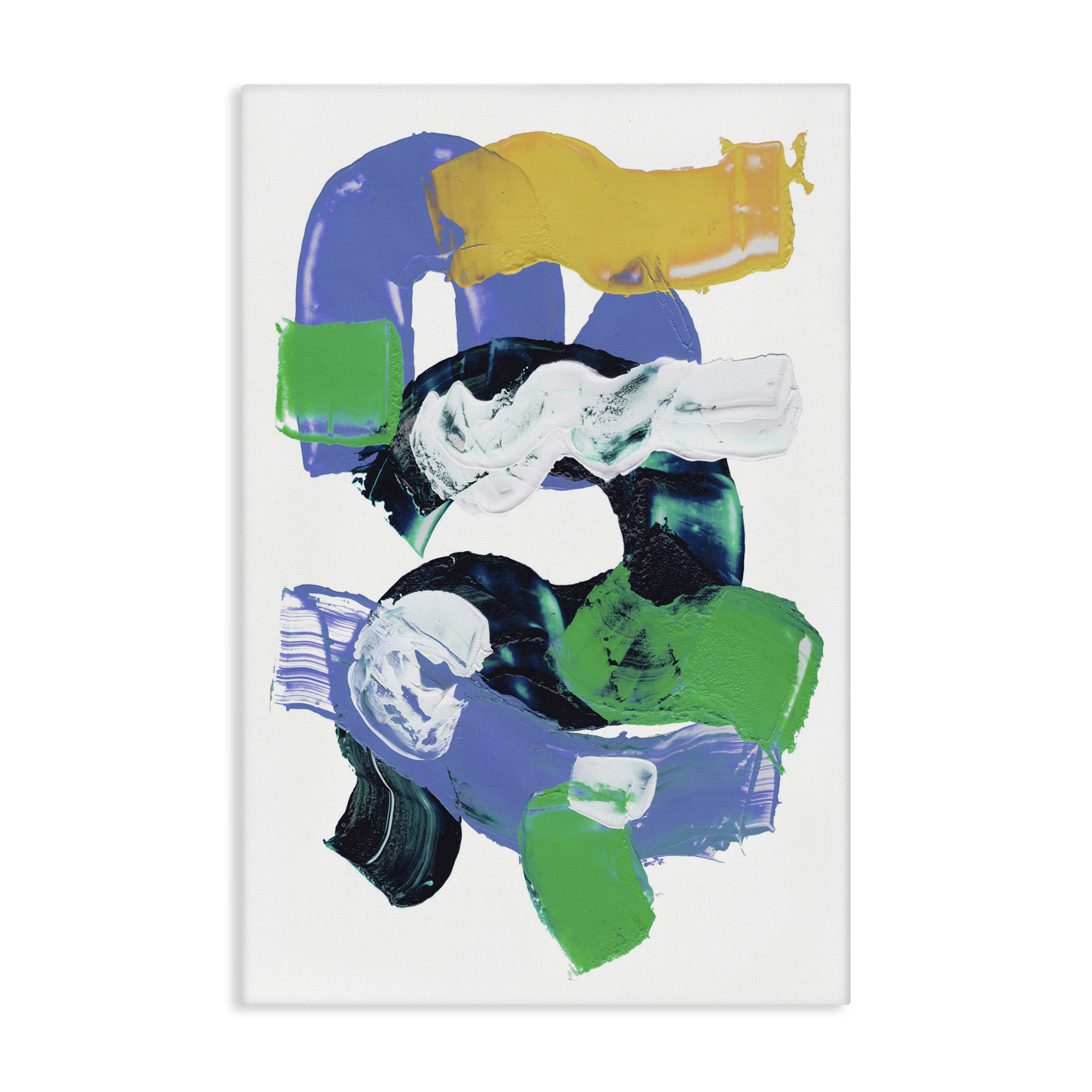 Stupell Industries Curved Paint Strokes Abstract Painting Gallery Wrapped Canvas Art Print Wall Art, 30 x 45