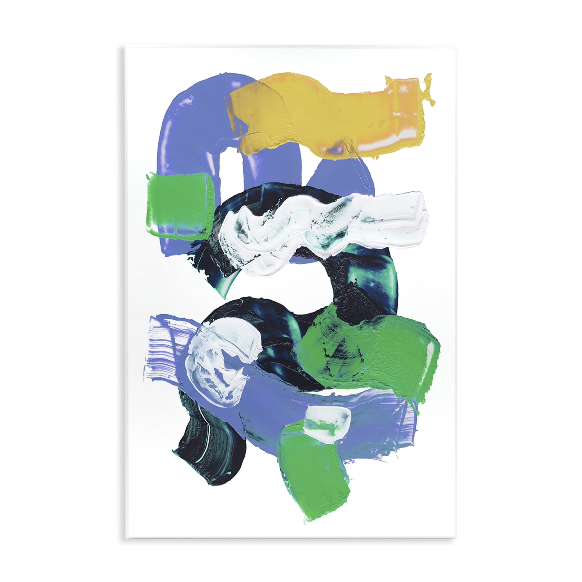 Stupell Industries Curved Paint Strokes Abstract Painting Unframed Art Print Wall Art, 13 x 19