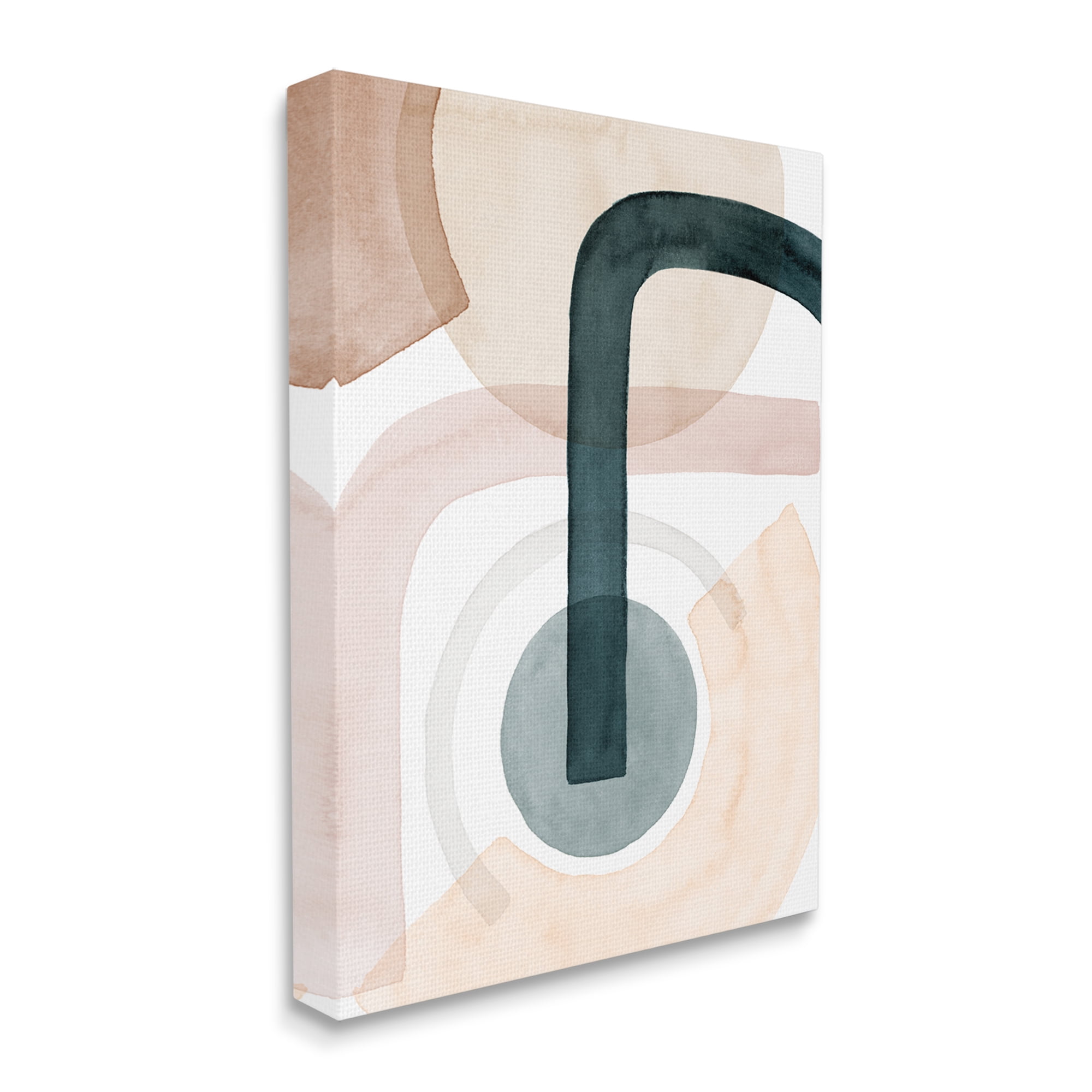 Stupell Industries Curved Shape Study Abstract Brown Blue Arches Abstract Painting Gallery Wrapped Canvas Art Print Wall Art, 24 x 30