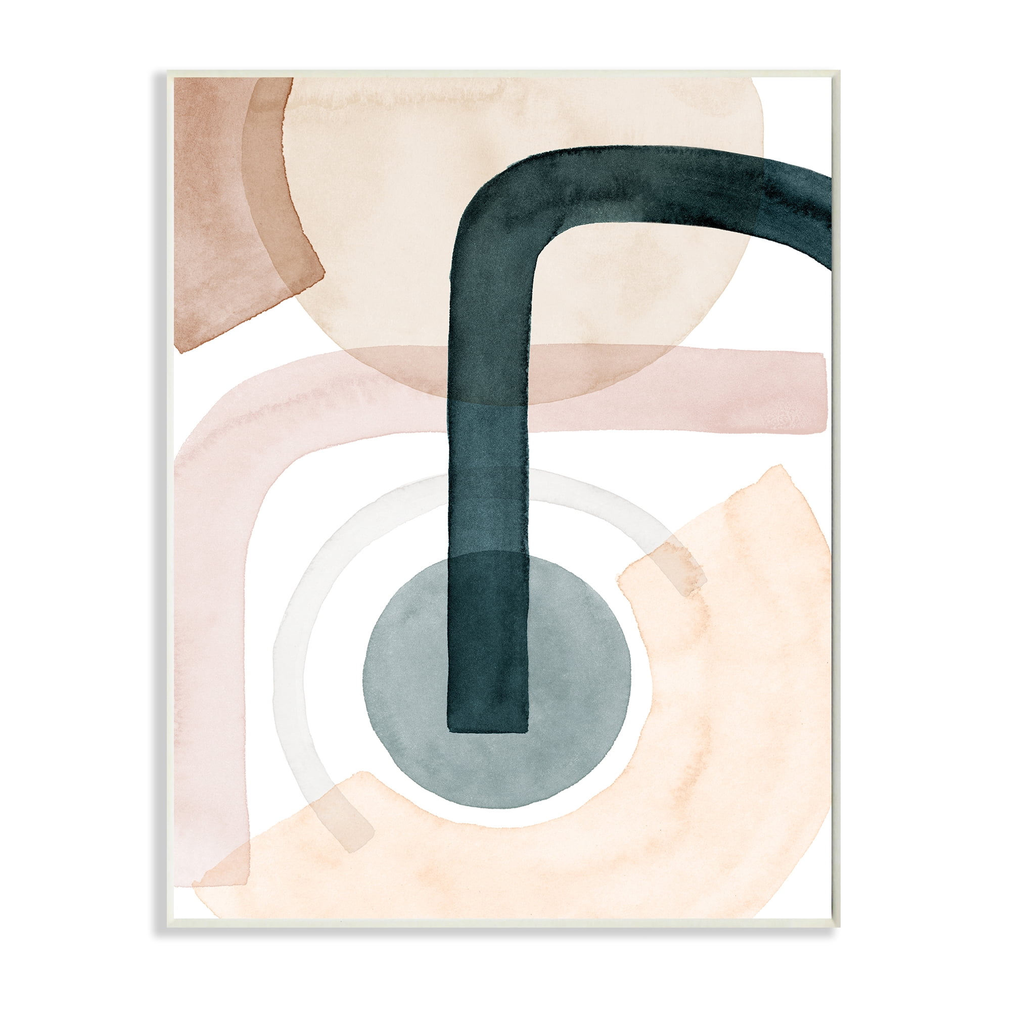 Stupell Industries Curved Shape Study Abstract Brown Blue Arches Abstract Painting Unframed Art Print Wall Art, 13 x 19