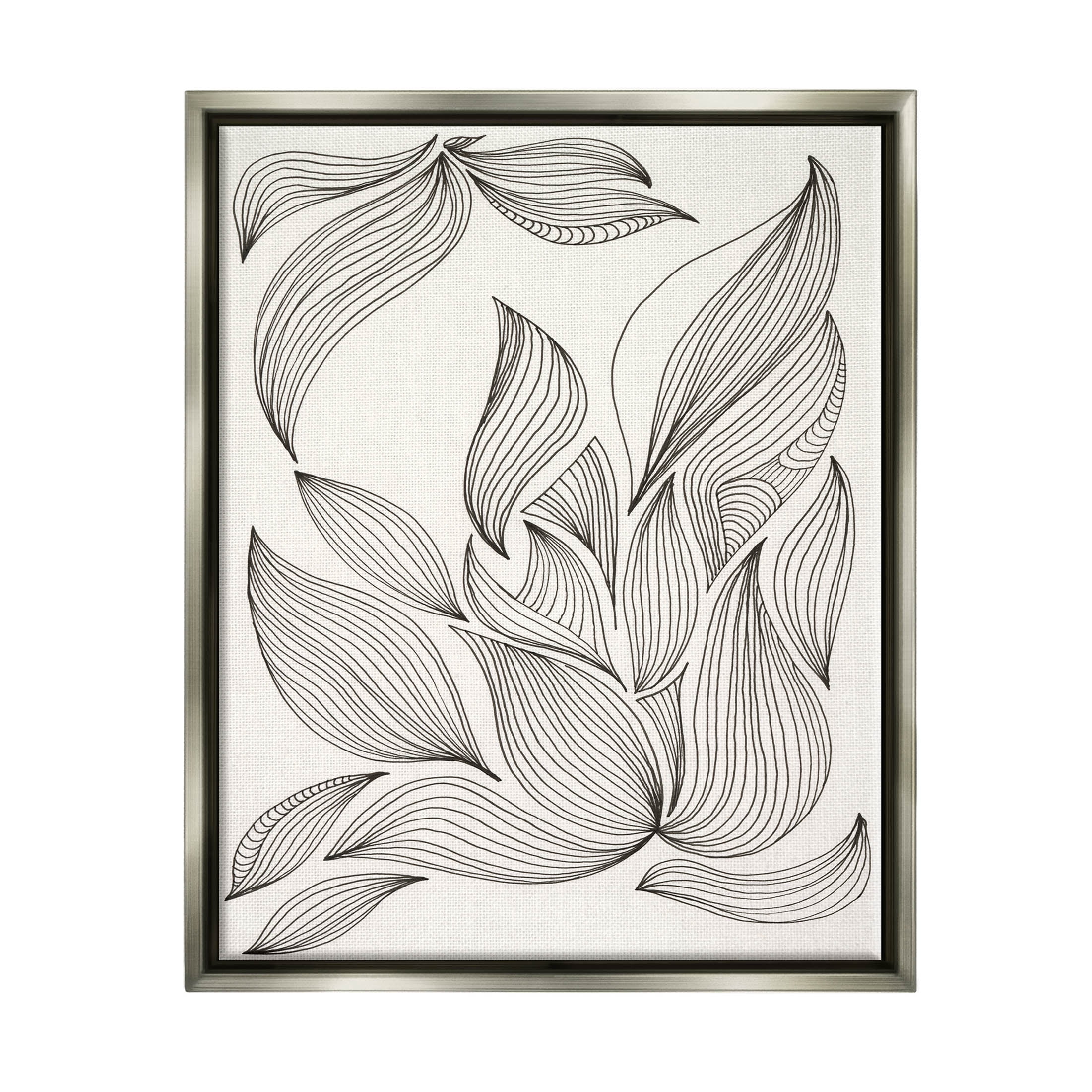 Stupell Industries Hanging Botanical Ivy Plants & Flowers Painting Gray Framed Art Print Wall Art 11 X 14