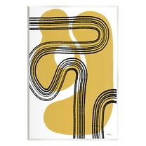 Stupell Industries Curved Stripes on Shapes Abstract Painting Unframed Art Print Wall Art, 10 x 15