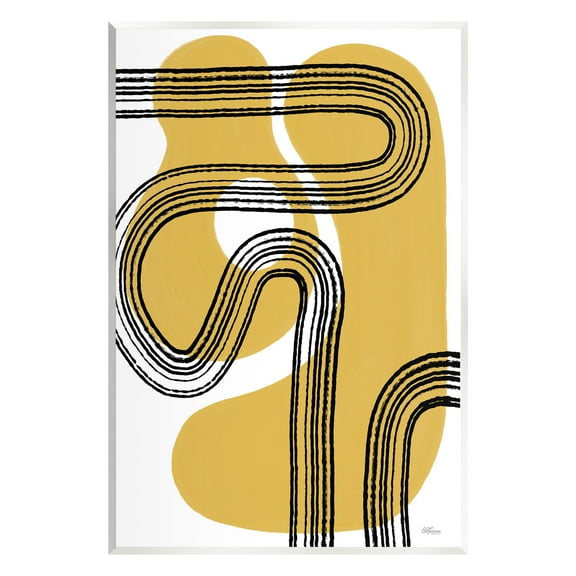Stupell Industries Curved Stripes on Shapes Abstract Painting Unframed Art Print Wall Art, 10 x 15