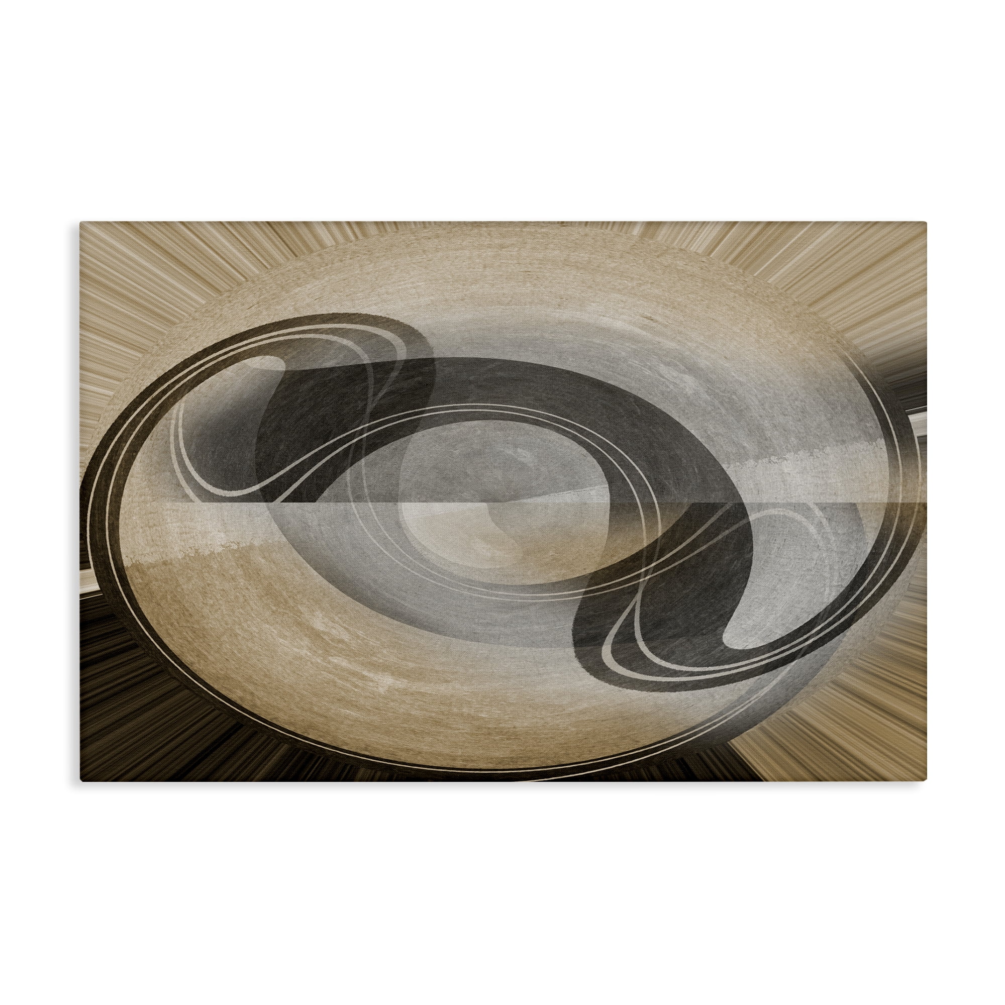 Stupell Industries Curved Swoop Shape Abstract Painting Wrapped Canvas Art Print Wall Art, 30 x 20