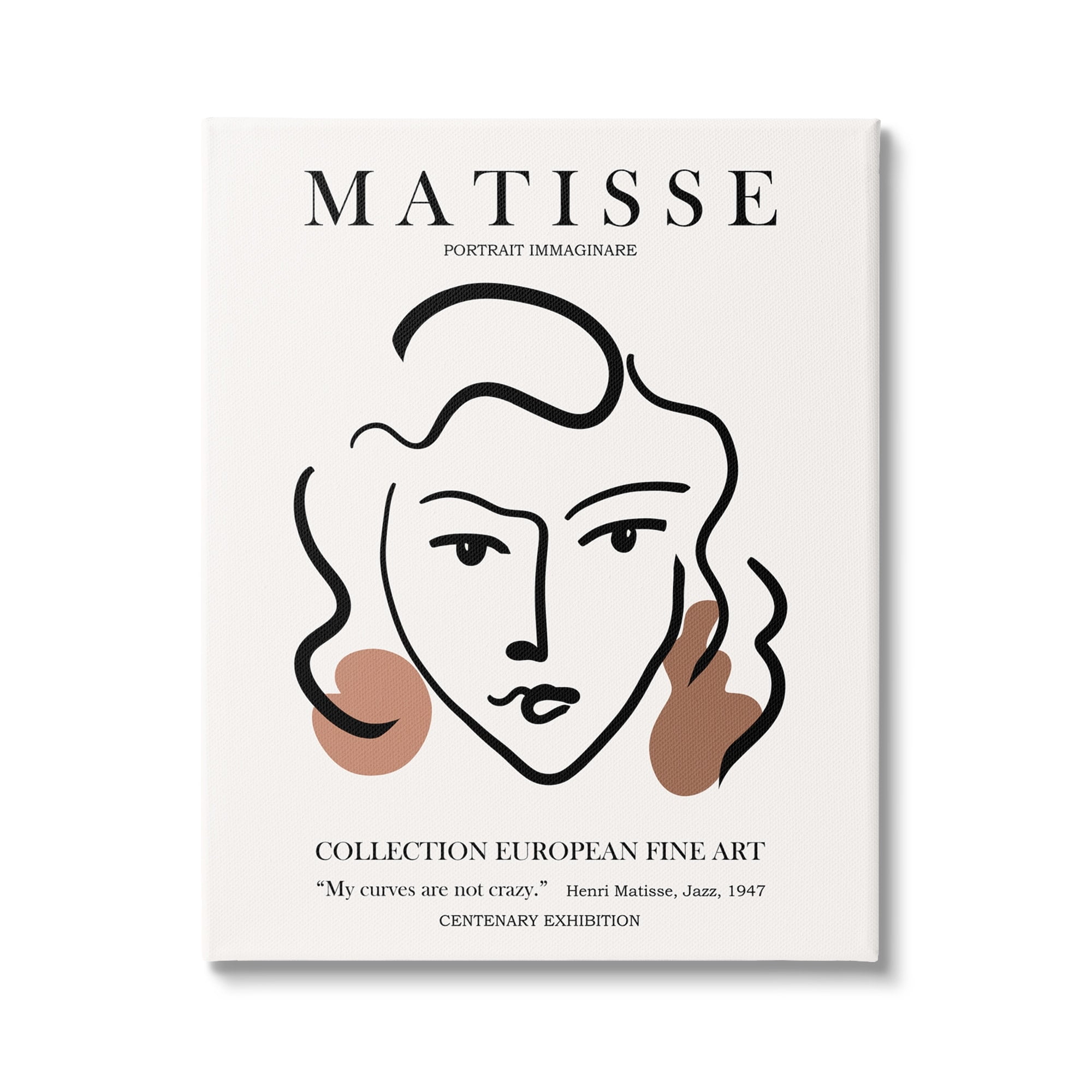 Stupell Industries Curves Not Crazy Matisse Exhibition Woman Face Lines Canvas Wall Art, 16 x 20, Design by Ros Ruseva