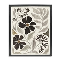 Stupell Industries Curving Boho Plants Botanical & Floral Painting Black Floater Framed Art Print Wall Art, 17 x 21