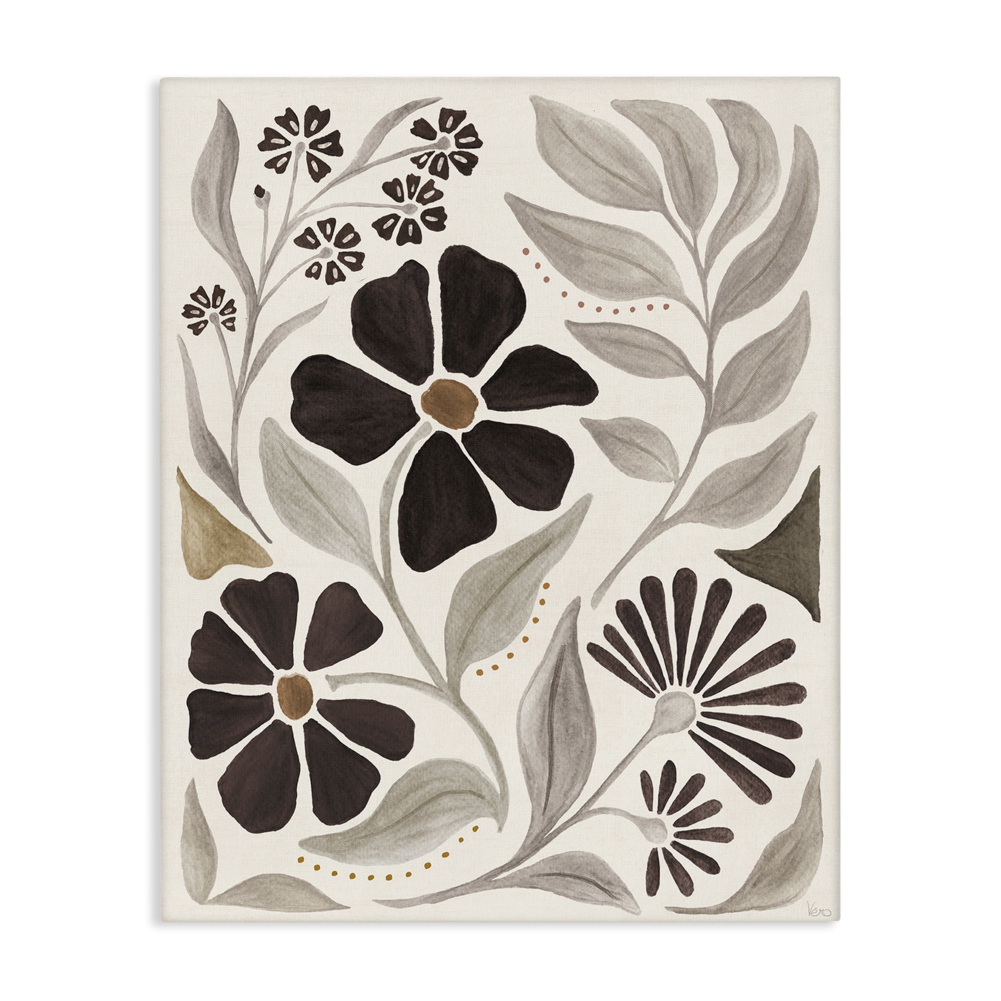 Stupell Industries Curving Boho Plants Botanical & Floral Painting Gallery Wrapped Canvas Art Print Wall Art, 16 x 20