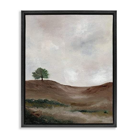 Stupell Industries Curving Desert Hill Landscape & Nature Painting Black Floater Framed Canvas Art Print Wall Art, 17 x 21