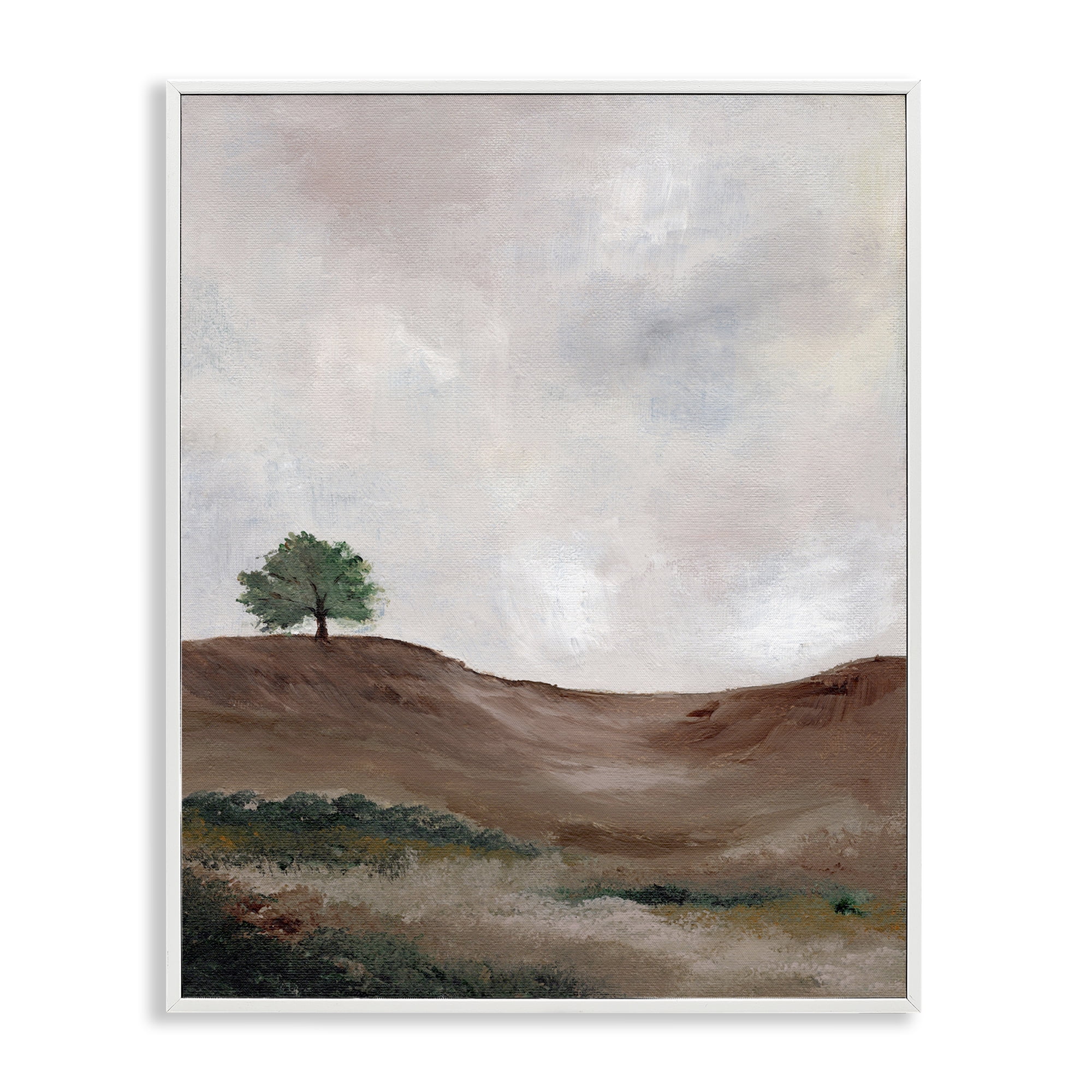 Stupell Industries Curving Desert Hill Landscape & Nature Painting White Framed Art Print Wall Art, 16 x 20