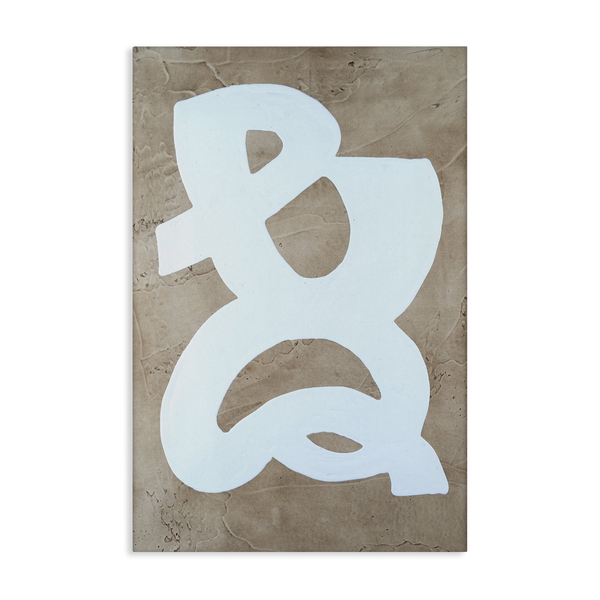 Stupell Industries Curving Form over Beige Abstract Painting Gallery Wrapped Canvas Art Print Wall Art, 30 x 45