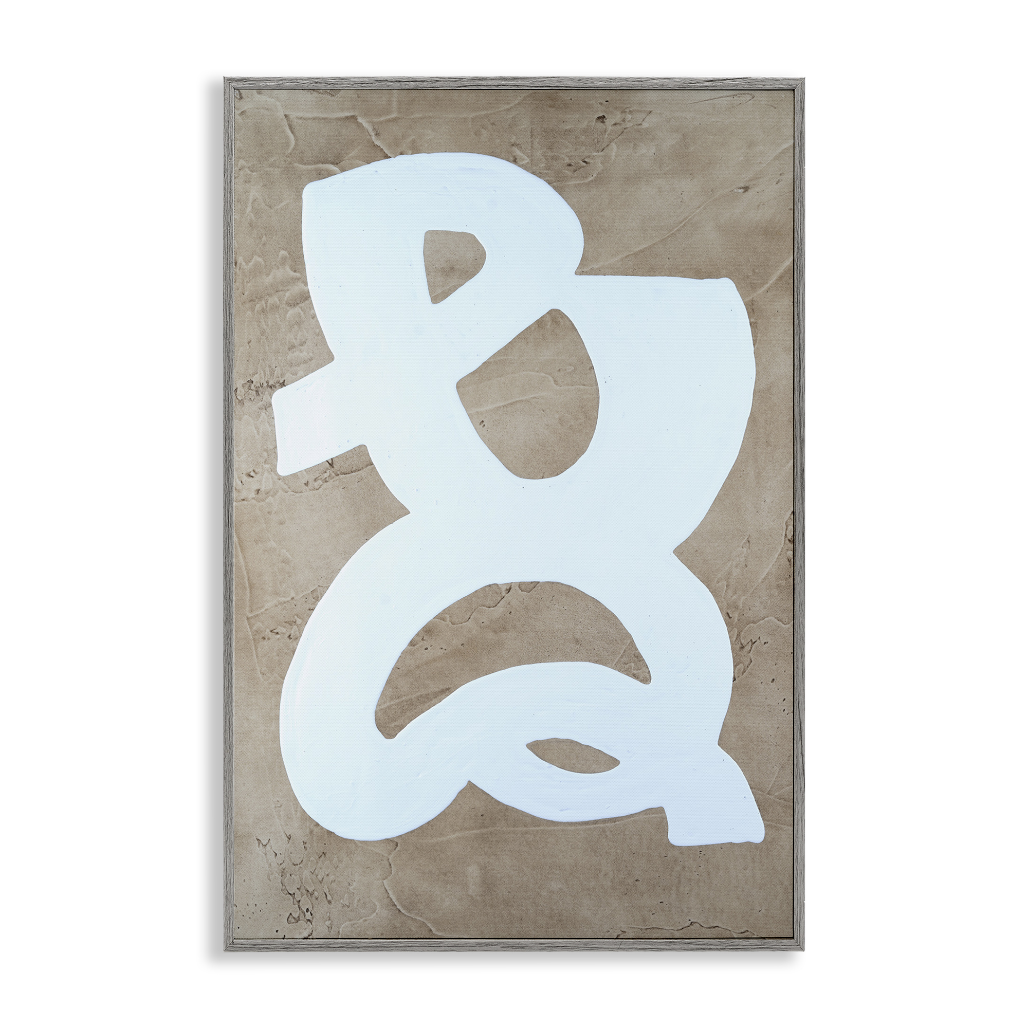 Stupell Industries Curving Form over Beige Abstract Painting Gray Framed Art Print Wall Art, 16 x 24