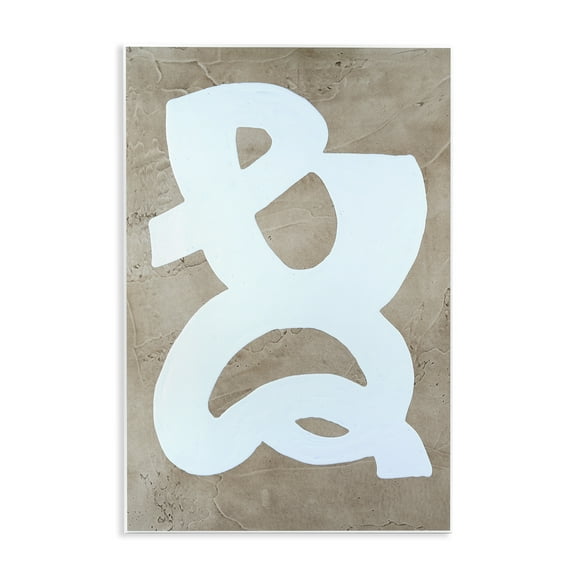 Stupell Industries Curving Form over Beige Abstract Painting Unframed Art Print Wall Art, 10 x 15