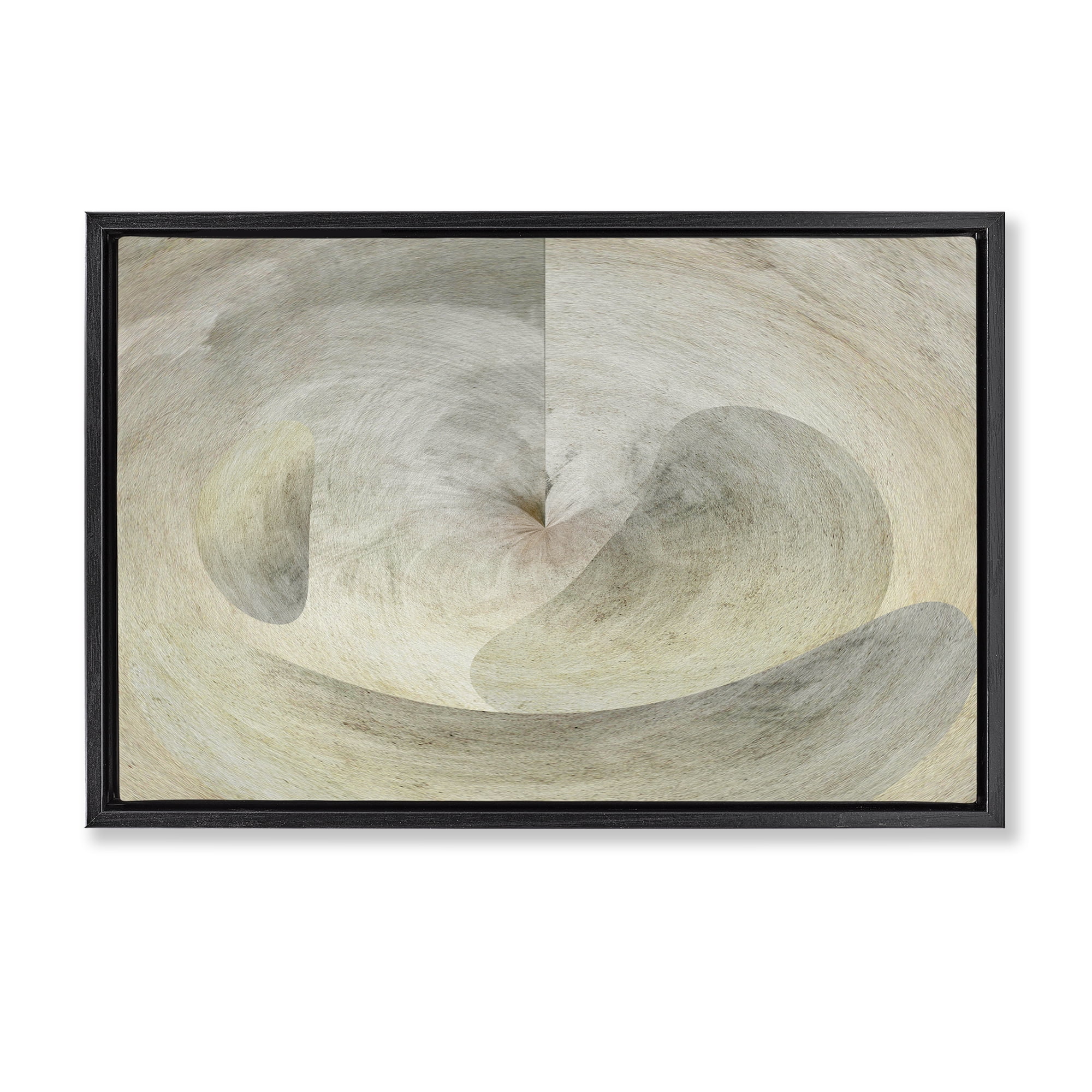 Stupell Industries Curving Freeform Abstract Abstract Painting Black Floater Framed Canvas Art Print Wall Art, 31 x 21