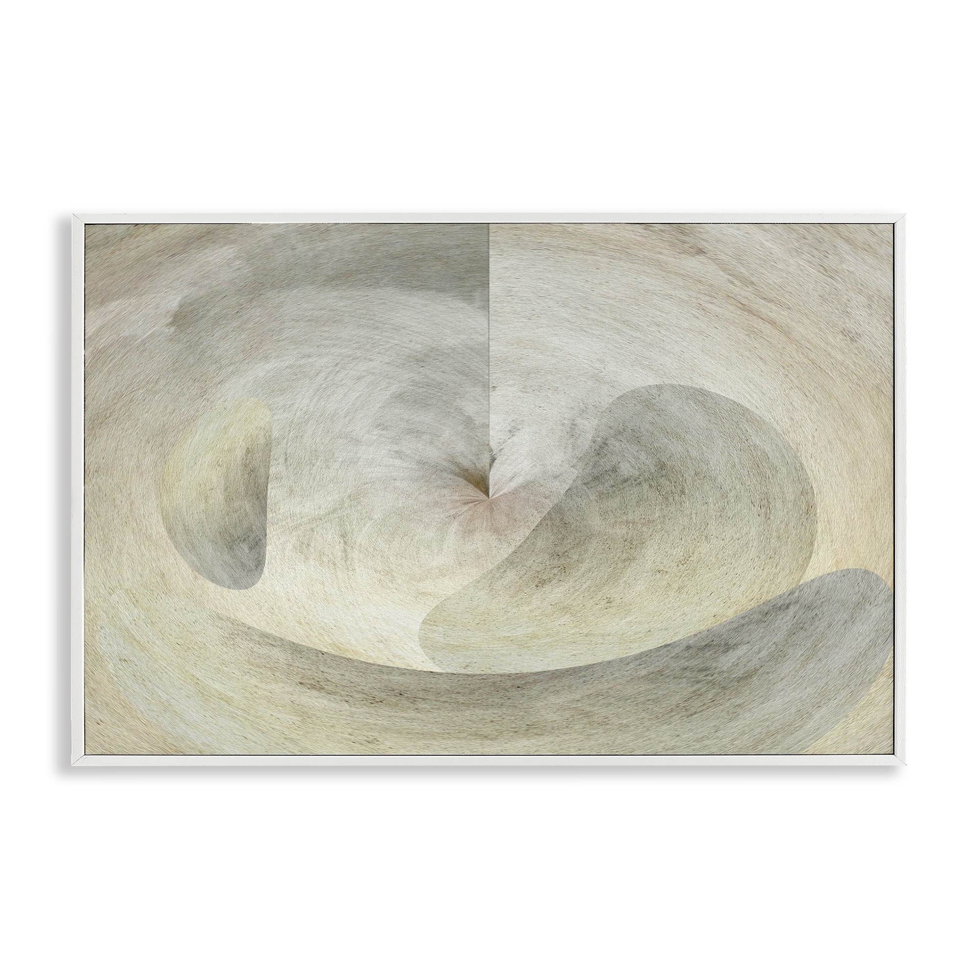 Stupell Industries Curving Freeform Abstract Abstract Painting White Framed Art Print Wall Art, 24 x 16