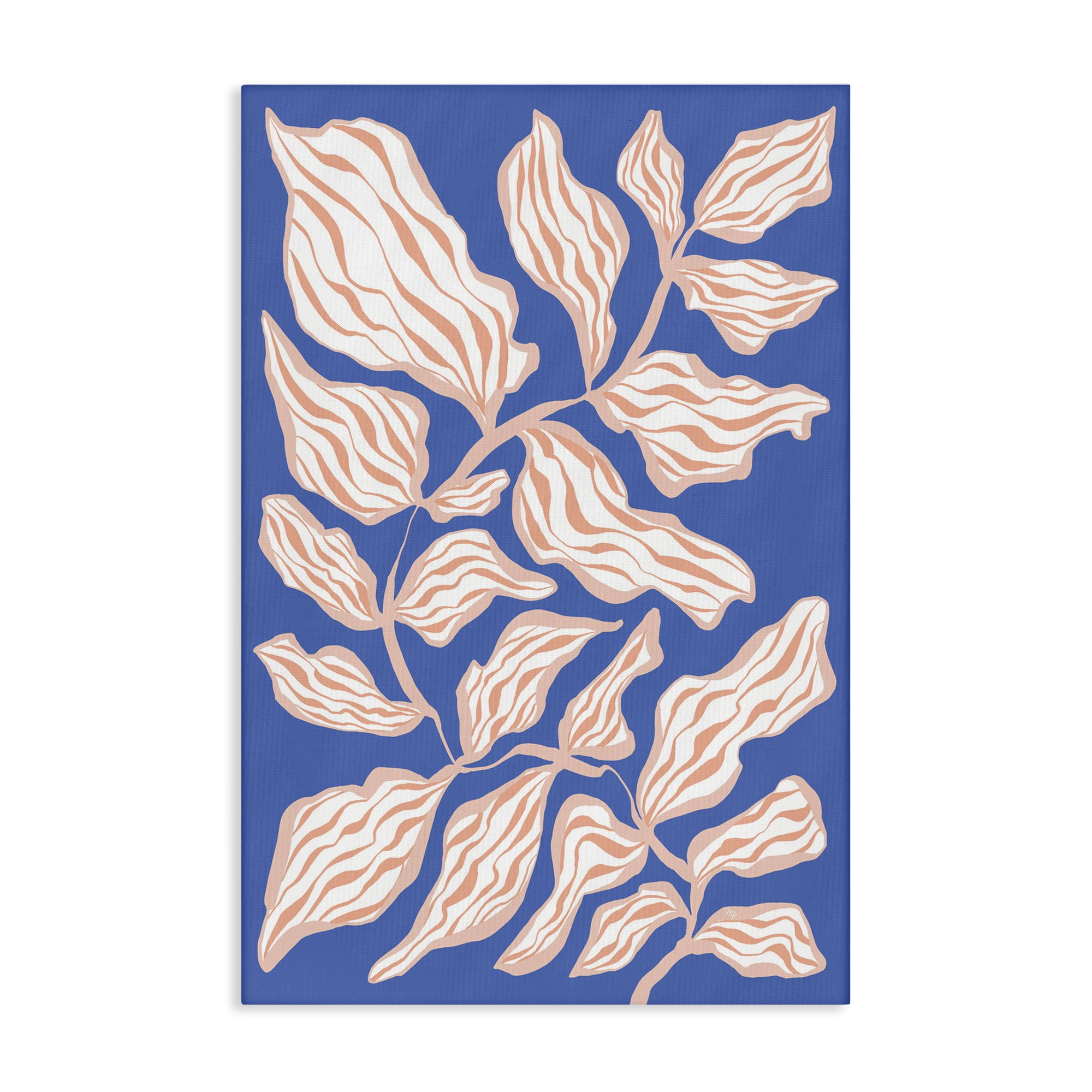 Stupell Industries Curving Leaves Impression Botanical & Floral Painting Gallery Wrapped Canvas Art Print Wall Art, 30 x 45