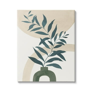 Stupell Industries Curvy Plant Leaves Modern Shapes Graphic Art Gallery Wrapped Canvas Print Wall Art, Design by Grace Popp