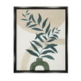 thumbnail image 1 of Stupell Industries Curvy Plant Leaves Modern Shapes Graphic Art Jet Black Floating Framed Canvas Print Wall Art, Design by Grace Popp, 1 of 6