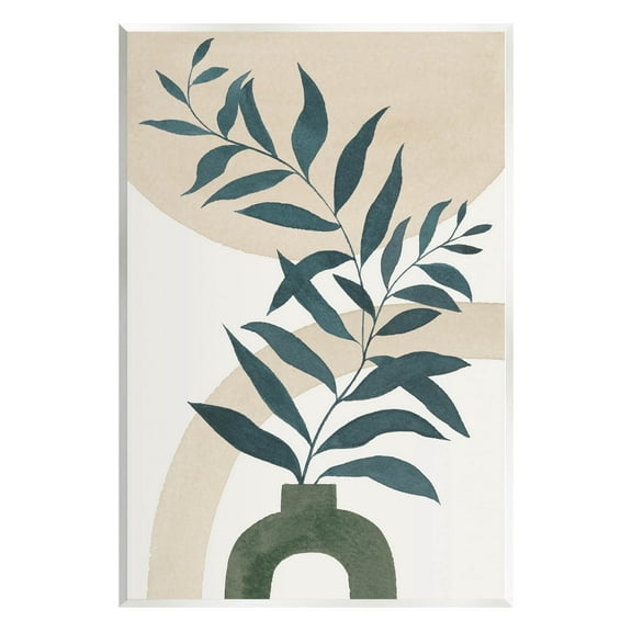 Stupell Industries Curvy Plant Leaves Modern Shapes Graphic Art Unframed Art Print Wall Art, Design by Grace Popp