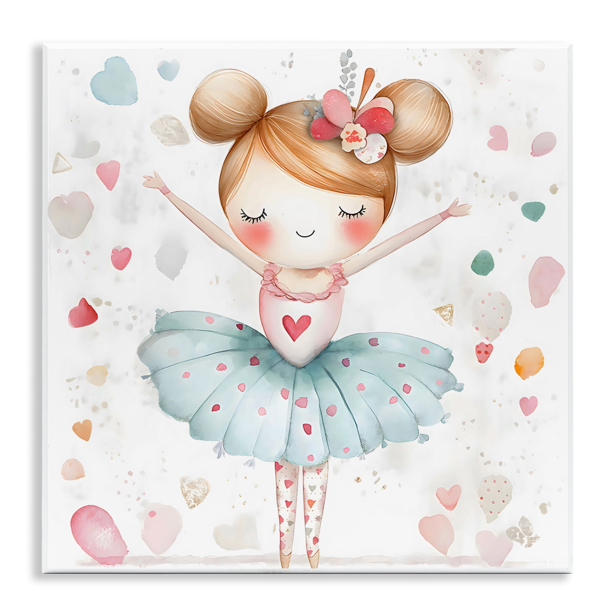 Stupell Industries Cute Ballerina with Hearts Wall Plaque Art, design by Creative Studio