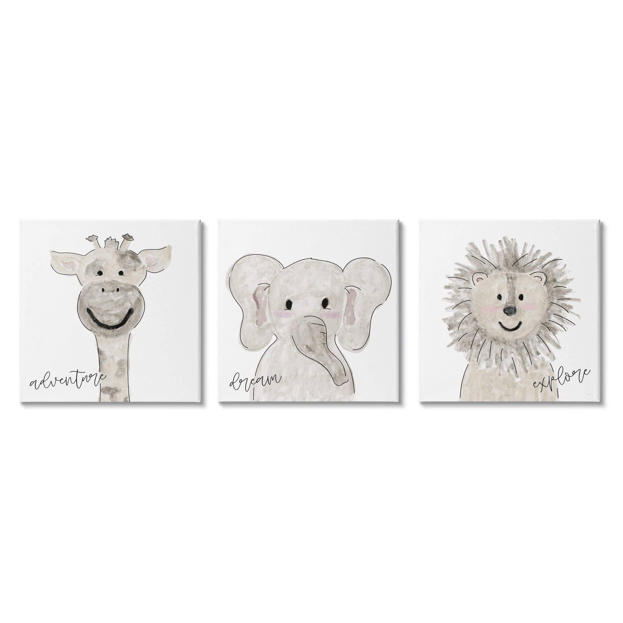 Stupell Industries Cute Cartoon Animals Illustration Adventure Dream Explore Quote , 17 x 17, Design by Natalie Carpentieri