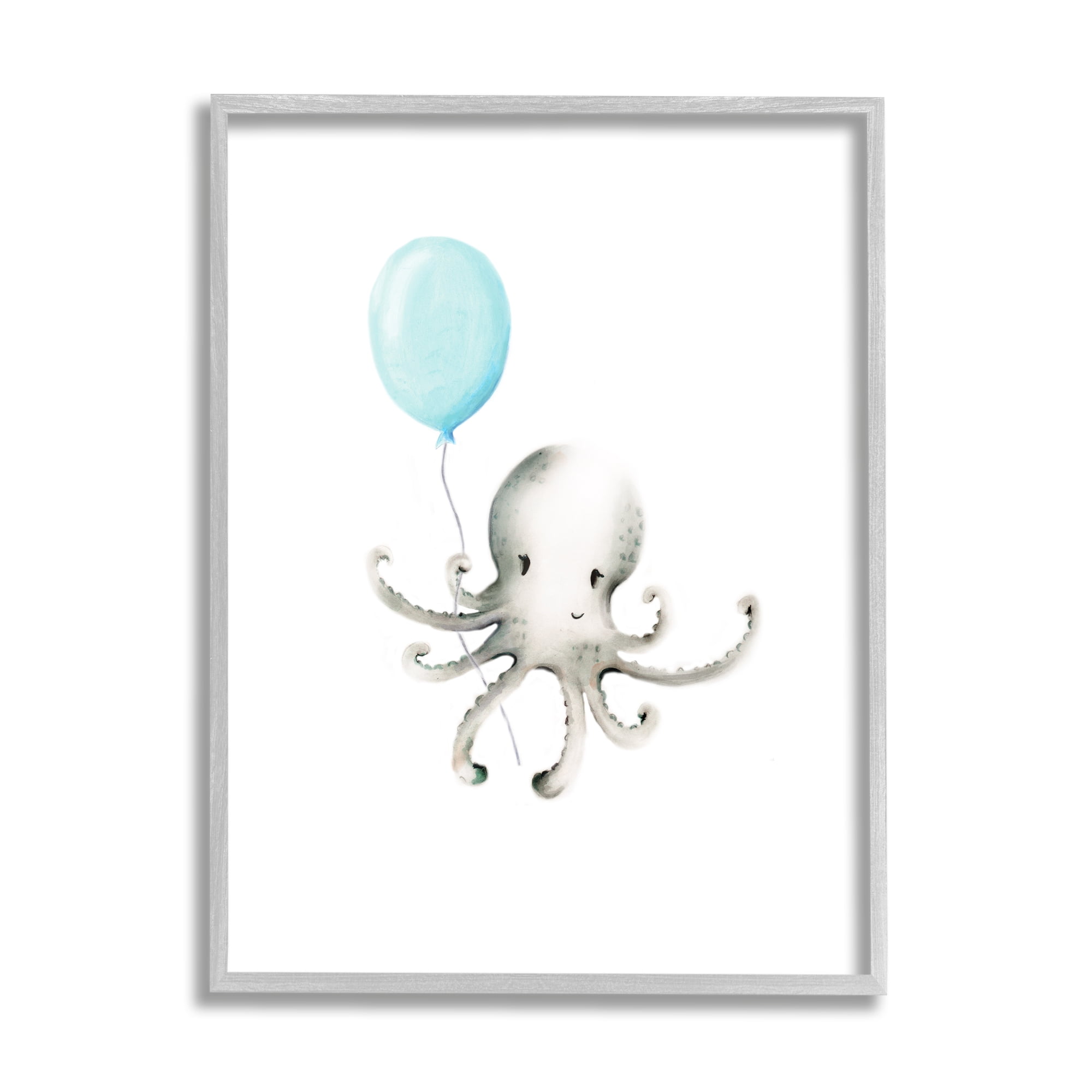 Stupell Industries Cute Cartoon Baby Octopus Ocean Animal Painting, 11 x 14,Design by Studio Q