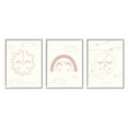thumbnail image 1 of Stupell Industries Cute Celestial Doodle Sun Moon Stars Smile Happy Face Graphic Art White Framed Art Print Wall Art Set of 3, 16x20, by Daphne Polselli, 1 of 5