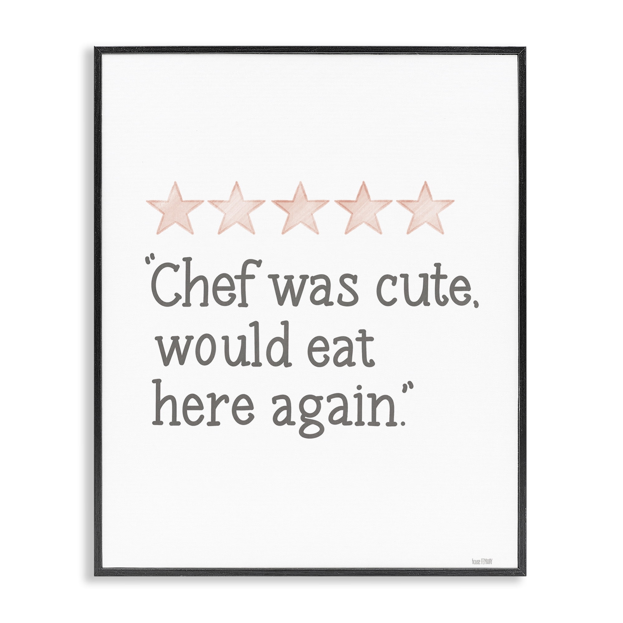 Stupell Industries Cute Chef Funny Rating Text & Numbers Painting Black Framed Art Print Wall Art, 16 x 20