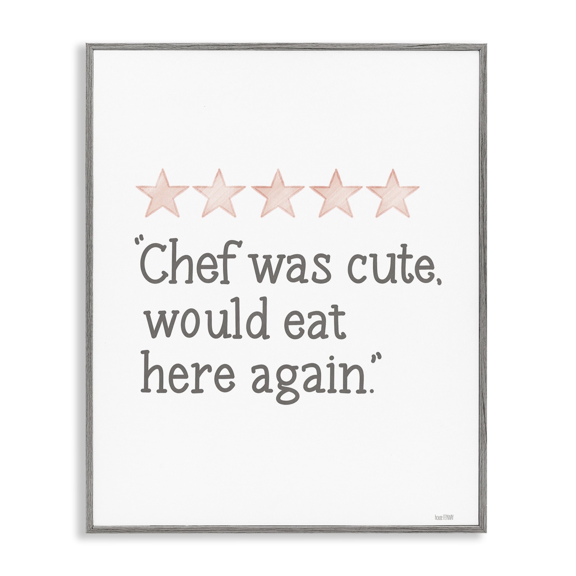 Stupell Industries Cute Chef Funny Rating Text & Numbers Painting Gray Framed Art Print Wall Art, 16 x 20