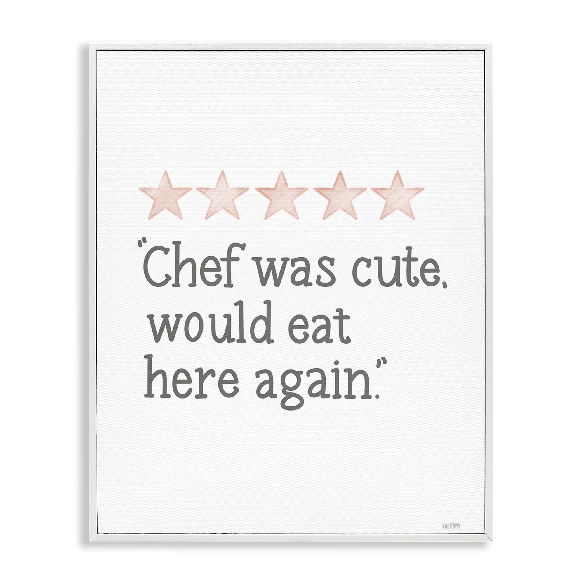 Stupell Industries Cute Chef Funny Rating Text & Numbers Painting White Framed Art Print Wall Art, 11 x 14