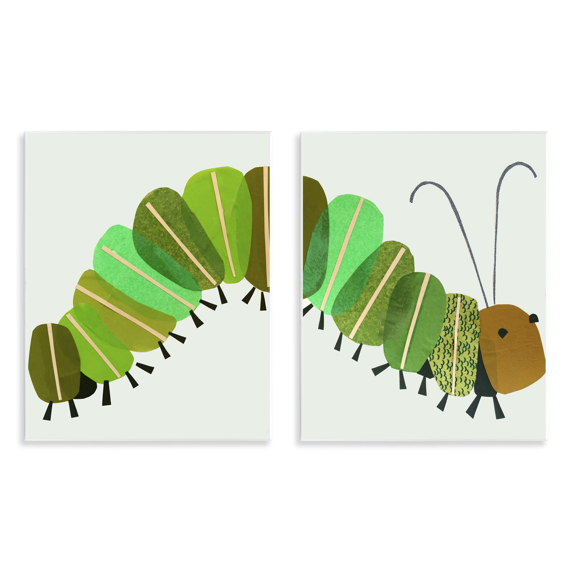 Stupell Industries Cute Cozy Caterpillar Animals Painting Unframed Art Print Wall Art, 11 x 14, Set of 2