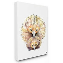 Stupell Industries Cute Echidna Family Animal Watercolor Painting Canvas Wall Art by Marc Allante