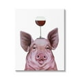 thumbnail image 1 of Stupell Industries Cute Farm Pig Looking Holding Wine Glass , 16 x 20, Design by Coco de Paris, 1 of 5