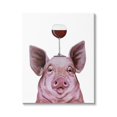thumbnail image 1 of Stupell Industries Cute Farm Pig Looking Holding Wine Glass , 24 x 30, Design by Coco de Paris, 1 of 5