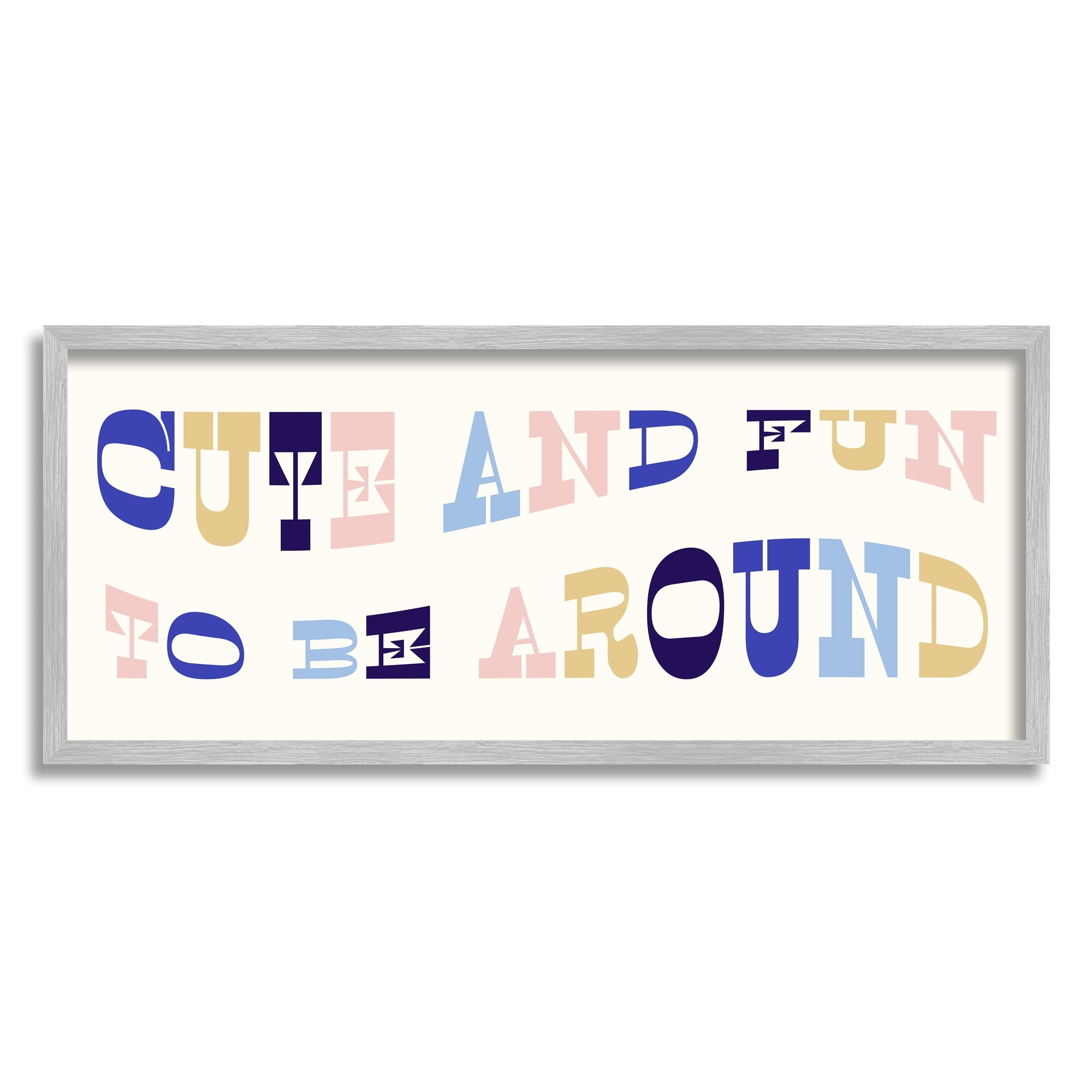 Stupell Industries Cute Fun to Be Around Phrase Retro Typography, 24 x 10,Design by Daphne Polselli