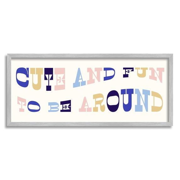 Stupell Industries Cute Fun to Be Around Phrase Retro Typography, 24 x 10,Design by Daphne Polselli