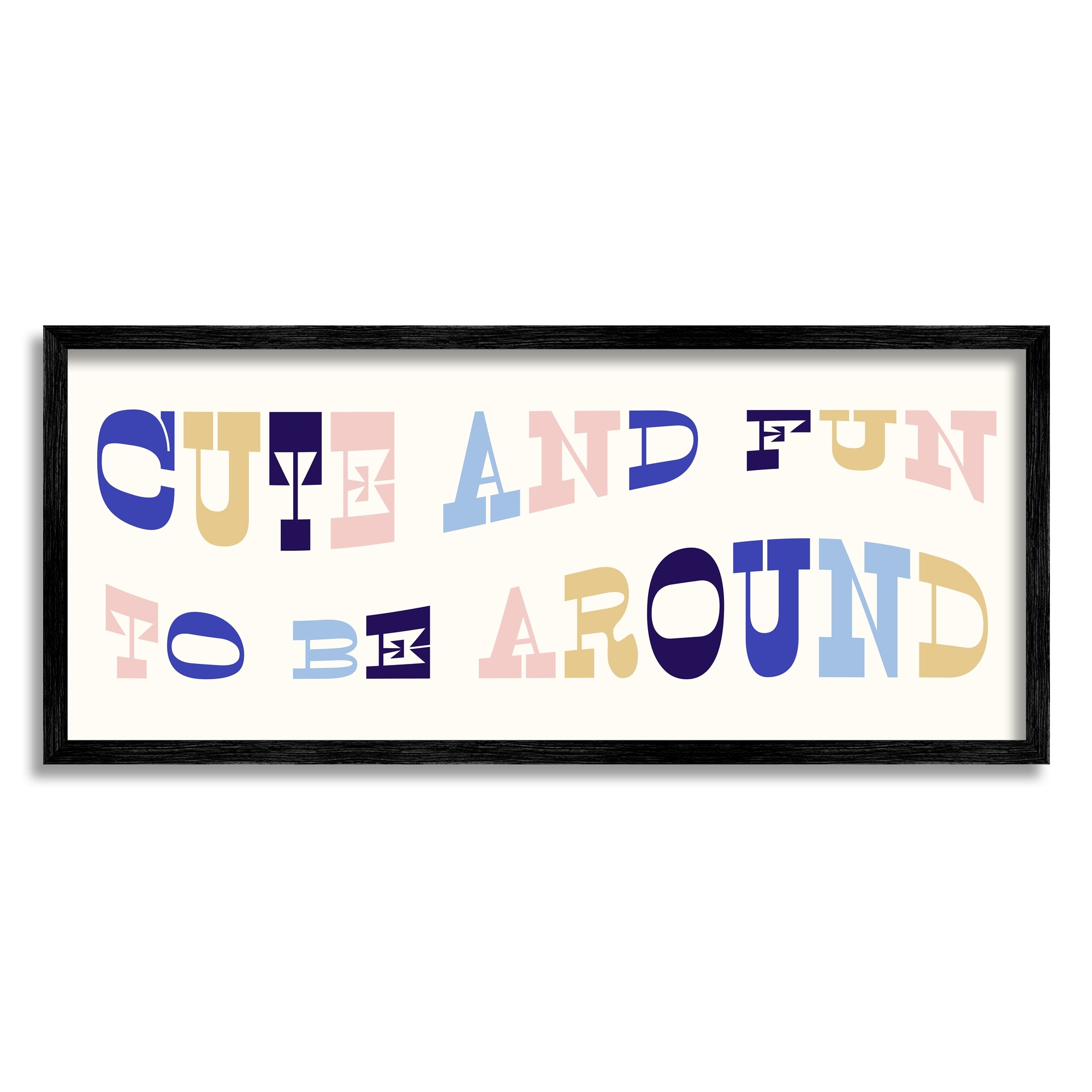 Stupell Industries Cute Fun to Be Around Phrase Retro Typography, 30 x 13,Design by Daphne Polselli