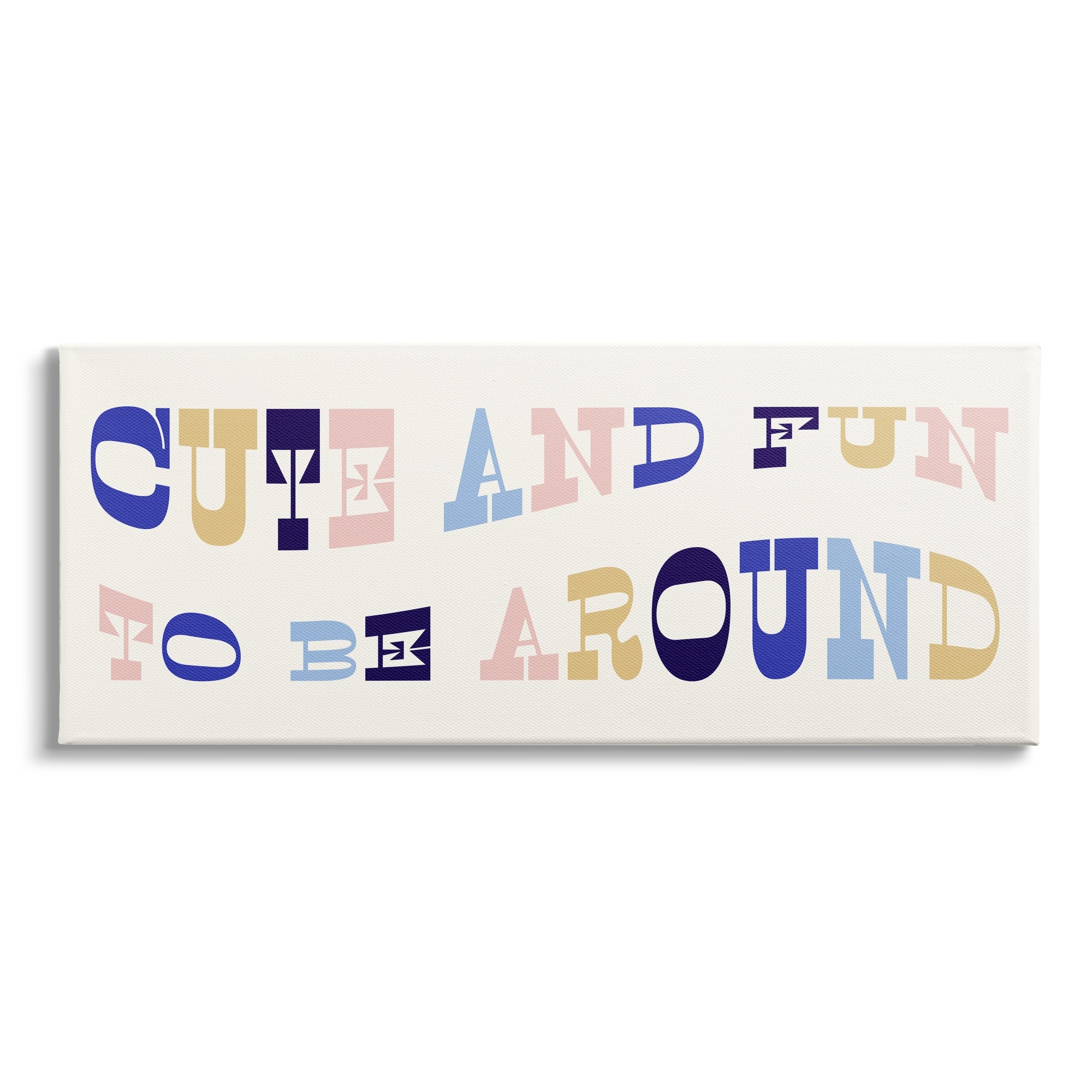 Stupell Industries Cute Fun to Be Around Phrase Retro Typography Graphic Art Gallery-Wrapped Canvas Print Wall Art, 24x10, by Daphne Polselli