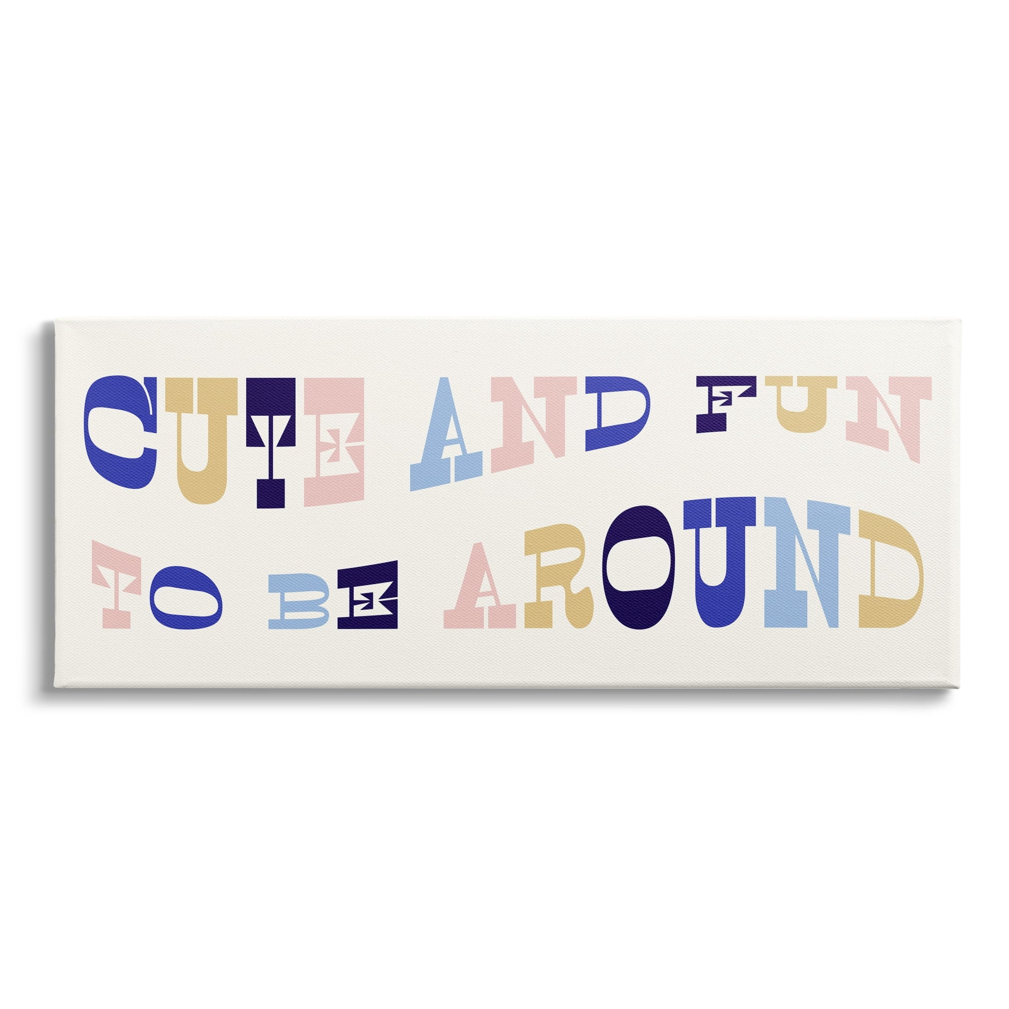 Stupell Industries Cute Fun to Be Around Phrase Retro Typography Graphic Art Gallery-Wrapped Canvas Print Wall Art, 30x13, by Daphne Polselli