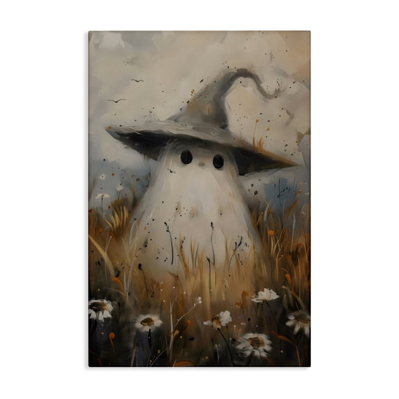 Stupell Industries Cute Ghost In Field Canvas Wall Art, design by Arlington Prints