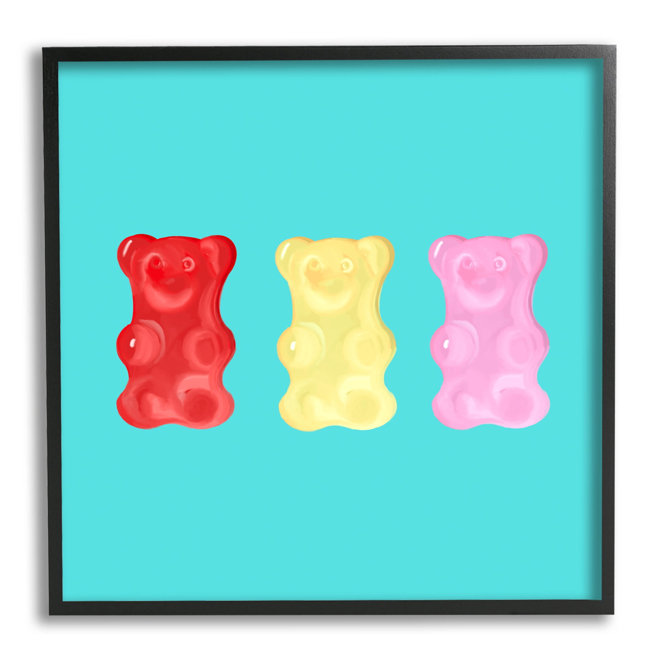 Stupell Industries Cute Gummy Bear Candies Graphic Art Black Framed Art Print Wall Art, Design by Ashley Singleton