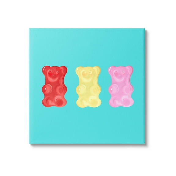 Stupell Industries Cute Gummy Bear Candies Graphic Art Gallery Wrapped Canvas Print Wall Art, Design by Ashley Singleton
