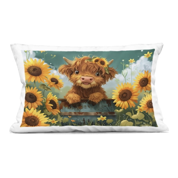 Stupell Industries Cute Happy Highland Cow Decorative Printed Throw Pillow, design by Momart