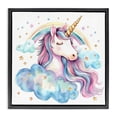 thumbnail image 1 of Stupell Industries Contemporary Cute Happy Unicorn & Rainbow Black Floating Frame Canvas Art, 18 x 18, by Creative Studio, 1 of 8