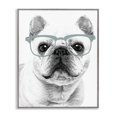 thumbnail image 1 of Stupell Industries Contemporary Cute Monochrome French Bulldog Wearing Glasses Illustration Gray Framed Giclee Art, 24 x 30, by Annalisa Latella, 1 of 7